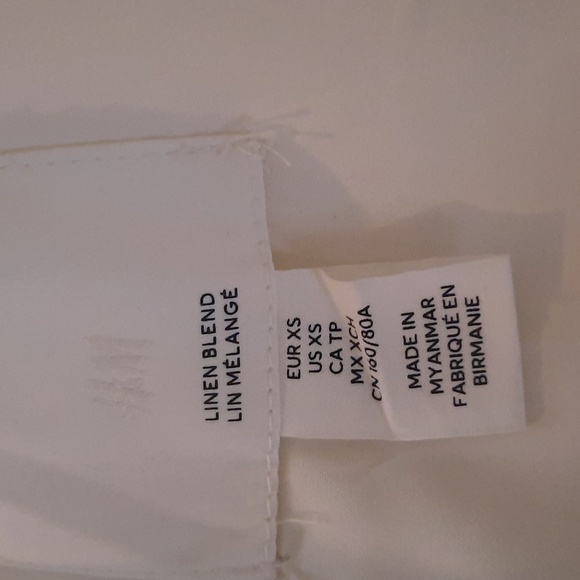 H&M Linen blend jacket , XS, Ivory. Never Worn. - Picture 4 of 5